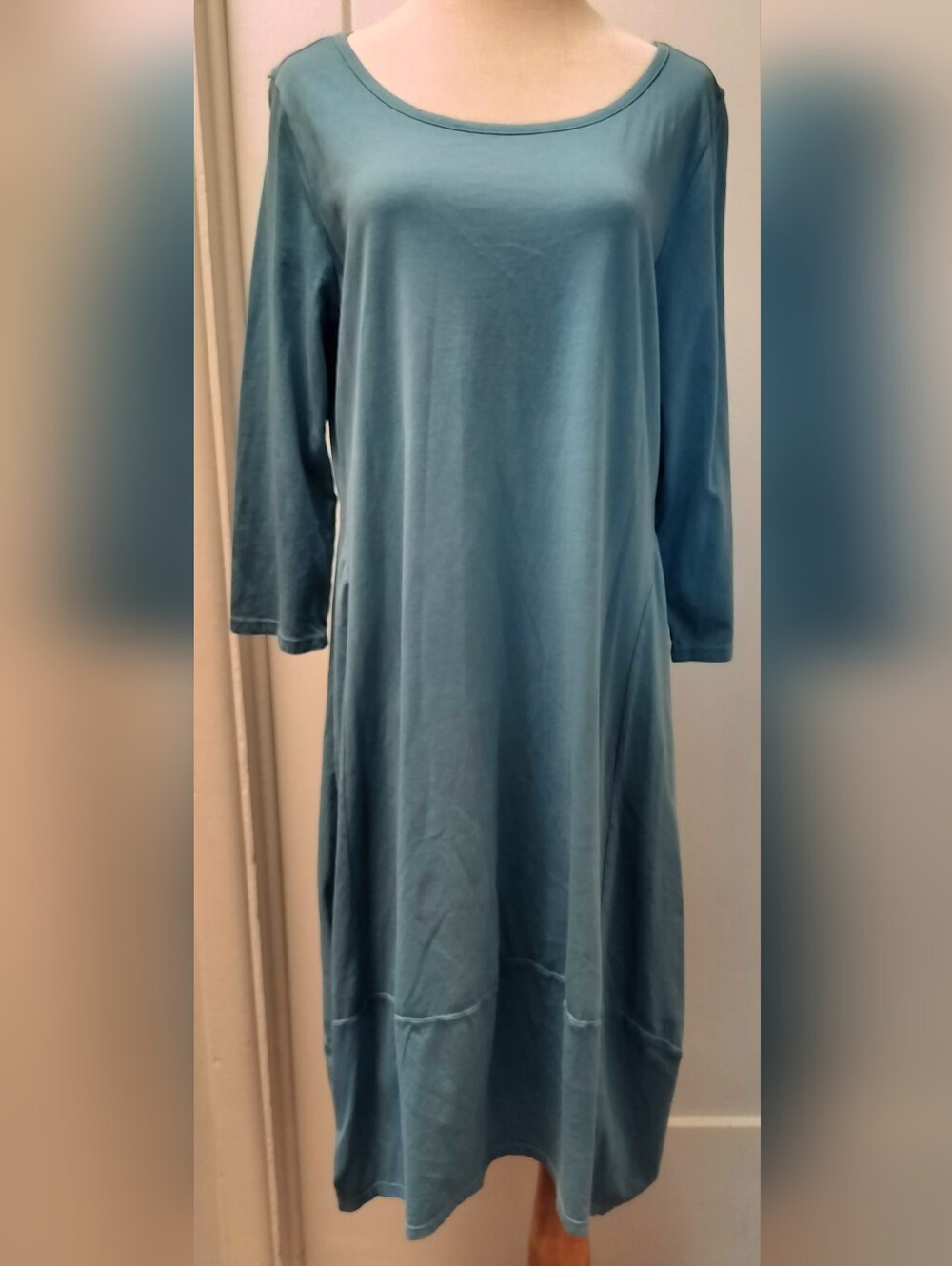 Everyday Teal 3/4 Sleeve Women's Dress